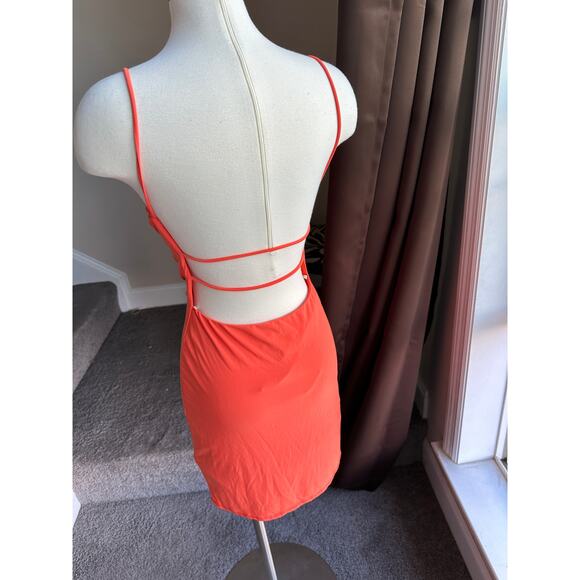 Orange Open back, low back dress NWT, size Medium - Picture 5 of 11